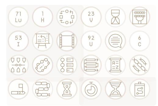 24 Thin Line Pixel Optimized Icons tailored for Sequence 128x128 interface vector