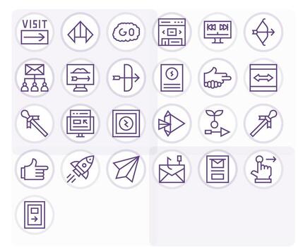 25 Icons for Forward optimized in PIXEL Perfect High Resolution Regular Line resolution vector