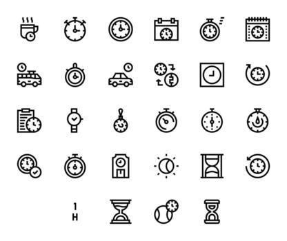 28 Bold Line Pixel Aligned 128x128 Icons from Timer Suite vector