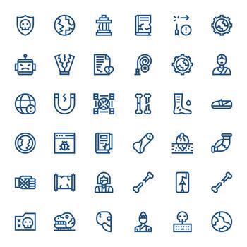 Broken Icon Set with 36 Bold Line Retina Ready PIXEL Perfect Graphics vector
