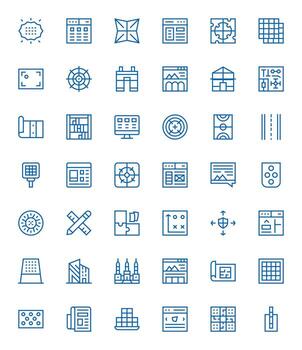 Layout Icon Library with 42 Regular Line High Resolution Detail Enhanced Designs vector