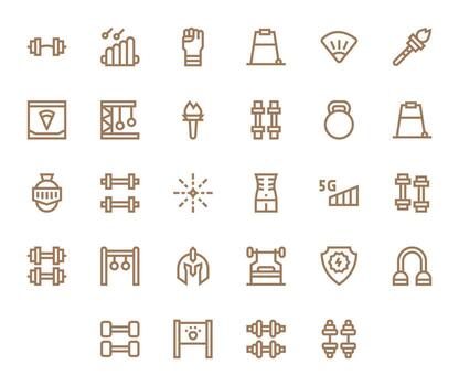 28 Bold Line Icons designed for Strength in 256x256 Pixel Optimized format vector