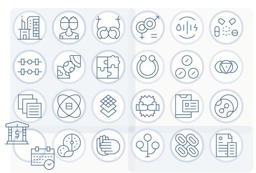 Combined Graphics Pack including 24 Thin Line 256x256 Pixel Aligned Icons vector