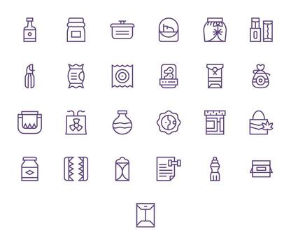 25 íconos para sellado optimizado en píxel optimizado retina Listo regular línea resolución vector