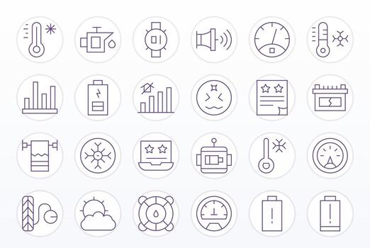 Low Premium Bundle with 24 High Resolution Display Perfect Thin Line Icons vector
