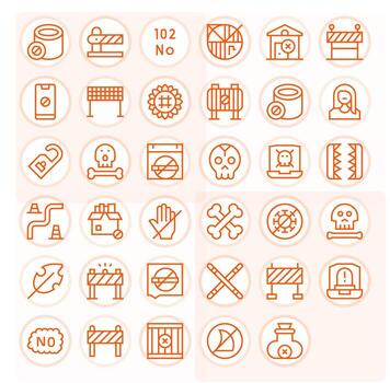 Regular Line Pixel Optimized Icons from No Entry Set with 35 256x256 Icons vector