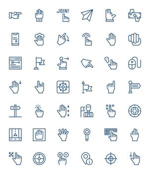 42 Retina Ready Regular Line Icons optimized for Pointer Display Perfect display vector