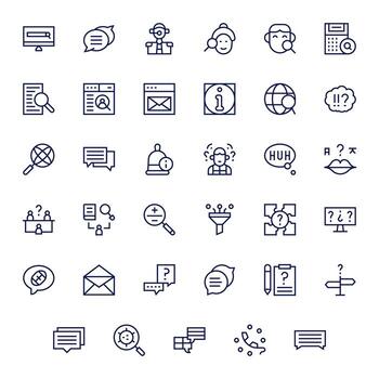 consulta icono arsenal con 35 128x128 regular línea cuadrícula equipado diseños vector