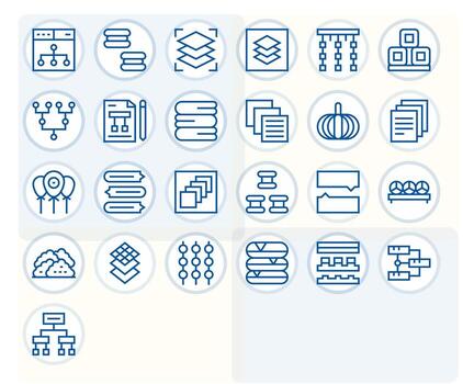 25 PIXEL Perfect Regular Line Icons designed for Grouping Interface vector