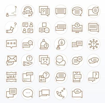 Support Request featuring 35 64x64 Icons in Regular Line Design vector