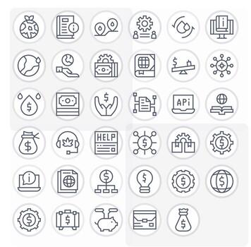 Resources featuring 35 256x256 Icons in Regular Line Design vector