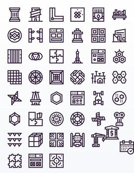 Bold Line Display Perfect Icons from Framework Set with 45 High Resolution Icons vector