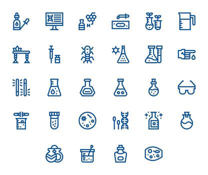 Lab Icon Repository containing 28 Bold Line Retina Ready Editable graphics vector