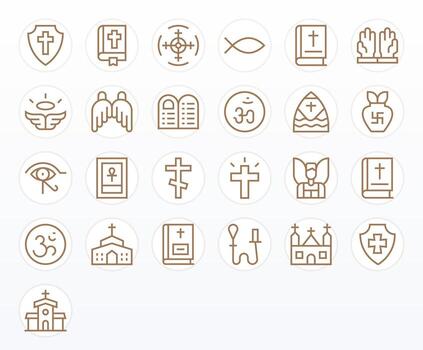 25 Regular Line Editable Icons for Divine Graphics vector