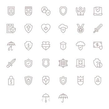 32 256x256 Editable Icons for Shield in Thin Line Theme vector