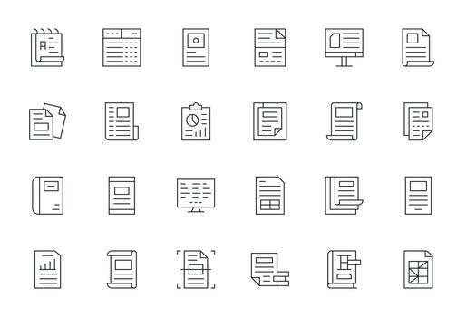 sobresalir icono caja de herramientas presentando 24 píxel alineado 64 x 64 Delgado línea elementos vector