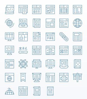 40 Thin Line Editable Icons tailored for Webpage 256x256 interface vector