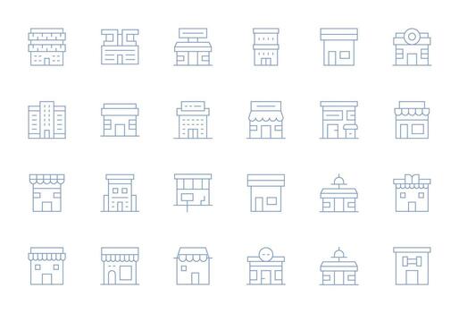 24 Thin Line Display Perfect Icons tailored for Retail Space 256x256 interface vector