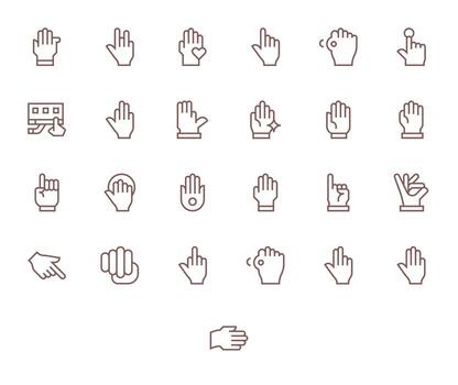 25 Regular Line Grid Fitted 128x128 Icons from Click Suite vector