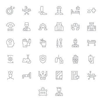 Thin Line Display Perfect Icons from Recovery Set with 32 Retina Ready Icons vector