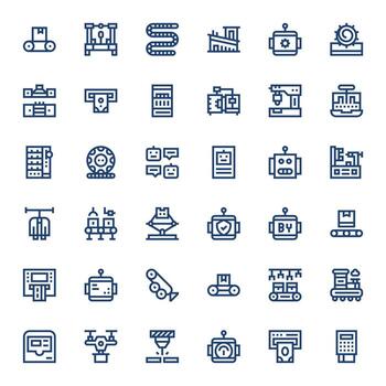 36 Display Perfect 128x128 Icons for Automated in elegant Bold Line design vector