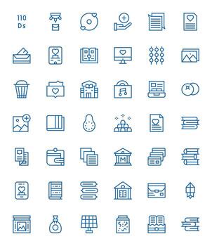 Collection Professional Set with 42 Regular Line Pixel Optimized 256x256 Icons vector