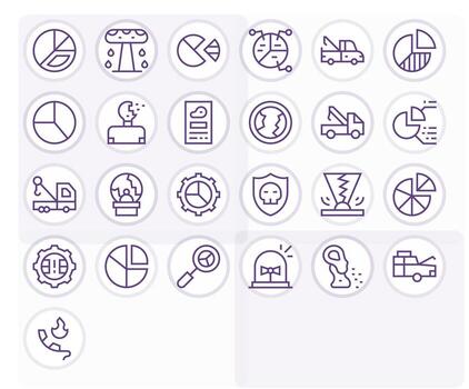 Breakdown Icon Repository containing 25 Regular Line 128x128 Detail Enhanced graphics vector