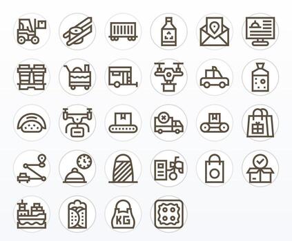 28 Bold Line Icons from Delivery in High Resolution Pixel Optimized Quality vector