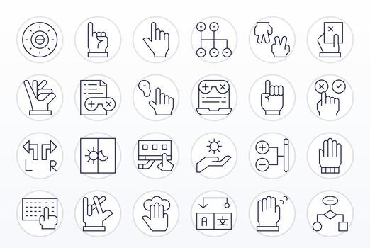 opción completar paquete con 24 alto resolución Delgado línea cuadrícula equipado íconos vector