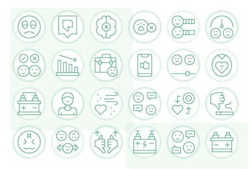 Thin Line Style Negative Icons with 24 High Resolution Grid Fitted Designs vector