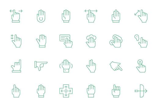 Thin Line Style Cursor Icons with 24 256x256 PIXEL Perfect Designs vector