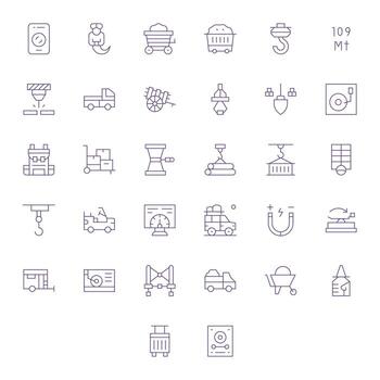 32 PIXEL Perfect Thin Line Icons from Load Collection vector