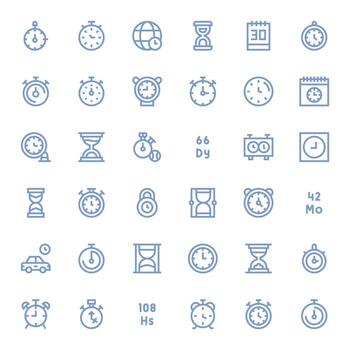 36 Bold Line Icons from Duration in High Resolution Grid Fitted Quality vector