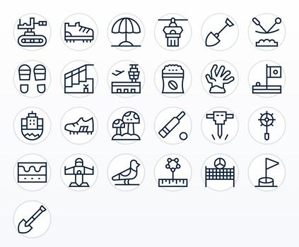 25 Regular Line Icons from Ground in 256x256 Pixel Optimized Quality vector