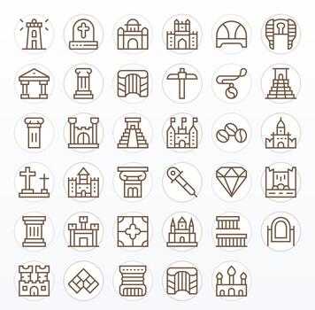35 High Resolution Regular Line Display Perfect Icons for Stone Projects vector