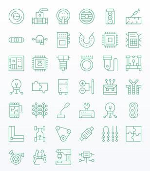 Component featuring 40 128x128 Icons in Thin Line Design vector