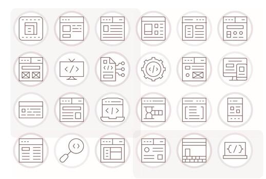 24 Thin Line Pixel Aligned Designs for Css Retina Ready Icons vector