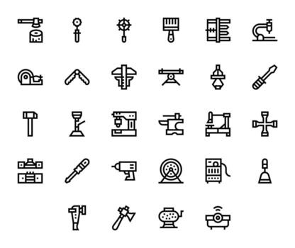 28 Bold Line Icons from Tooling in High Resolution PIXEL Perfect Quality vector