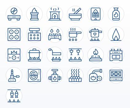 Burner Graphics featuring 25 Regular Line Pixel Aligned High Resolution Designs vector