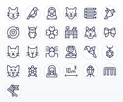 25 íconos para lineal optimizado en píxel alineado 64 x 64 regular línea resolución vector