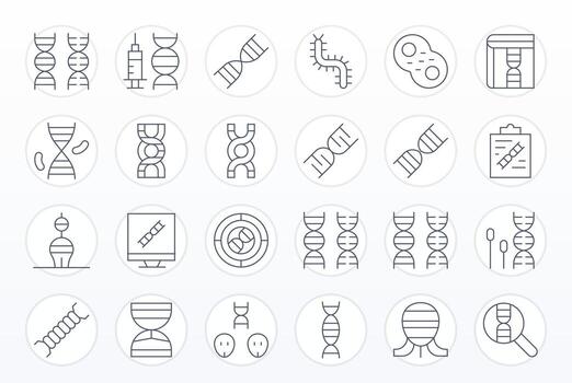 24 Thin Line Icons designed for Chromosome in 256x256 Display Perfect format vector