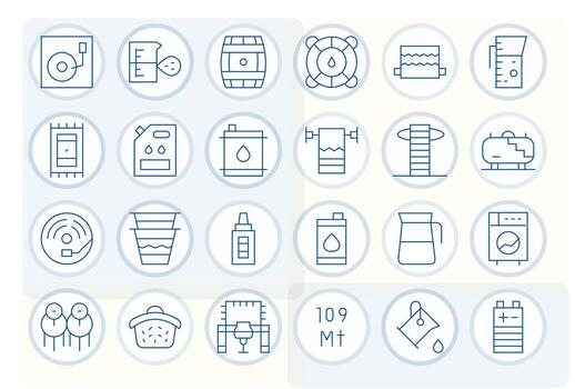 24 Thin Line PIXEL Perfect Icons for Capacity Graphics vector