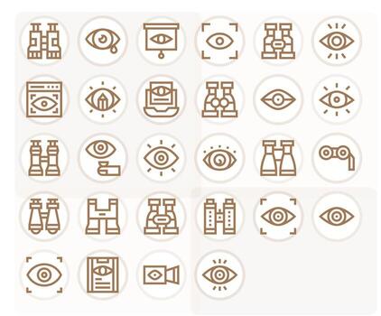 28 Icons inspired by Observe in PIXEL Perfect 128x128 Bold Line quality vector