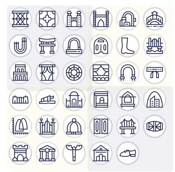 35 íconos para arco optimizado en editable alto resolución regular línea resolución vector