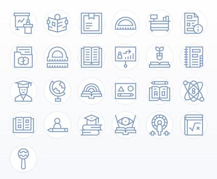 Learning Complete Package with 25 High Resolution Regular Line Editable Icons vector