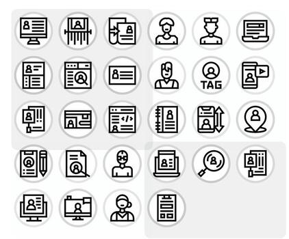 28 Bold Line Display Perfect Designs for User Data 64x64 Icons vector
