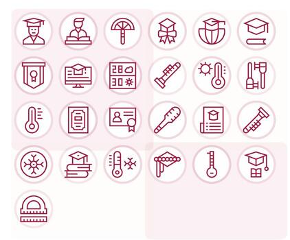25 regular línea editable íconos a la medida para la licenciatura 256x256 interfaz vector