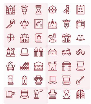42 Regular Line PIXEL Perfect Icons crafted for Classic High Resolution applications vector