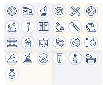 25 Regular Line Editable Icons tailored for Microscope 256x256 interface vector