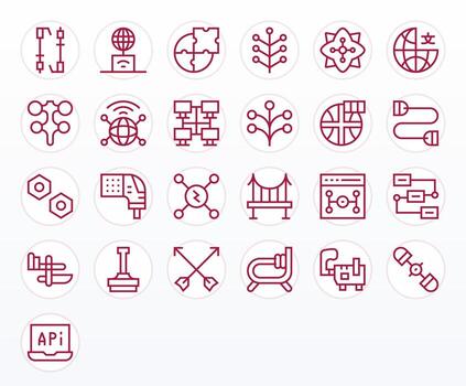 25 Regular Line Detail Enhanced 128x128 Icons from Connection Point Suite vector